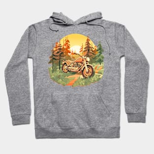 Motorcycle in the Woods Hoodie